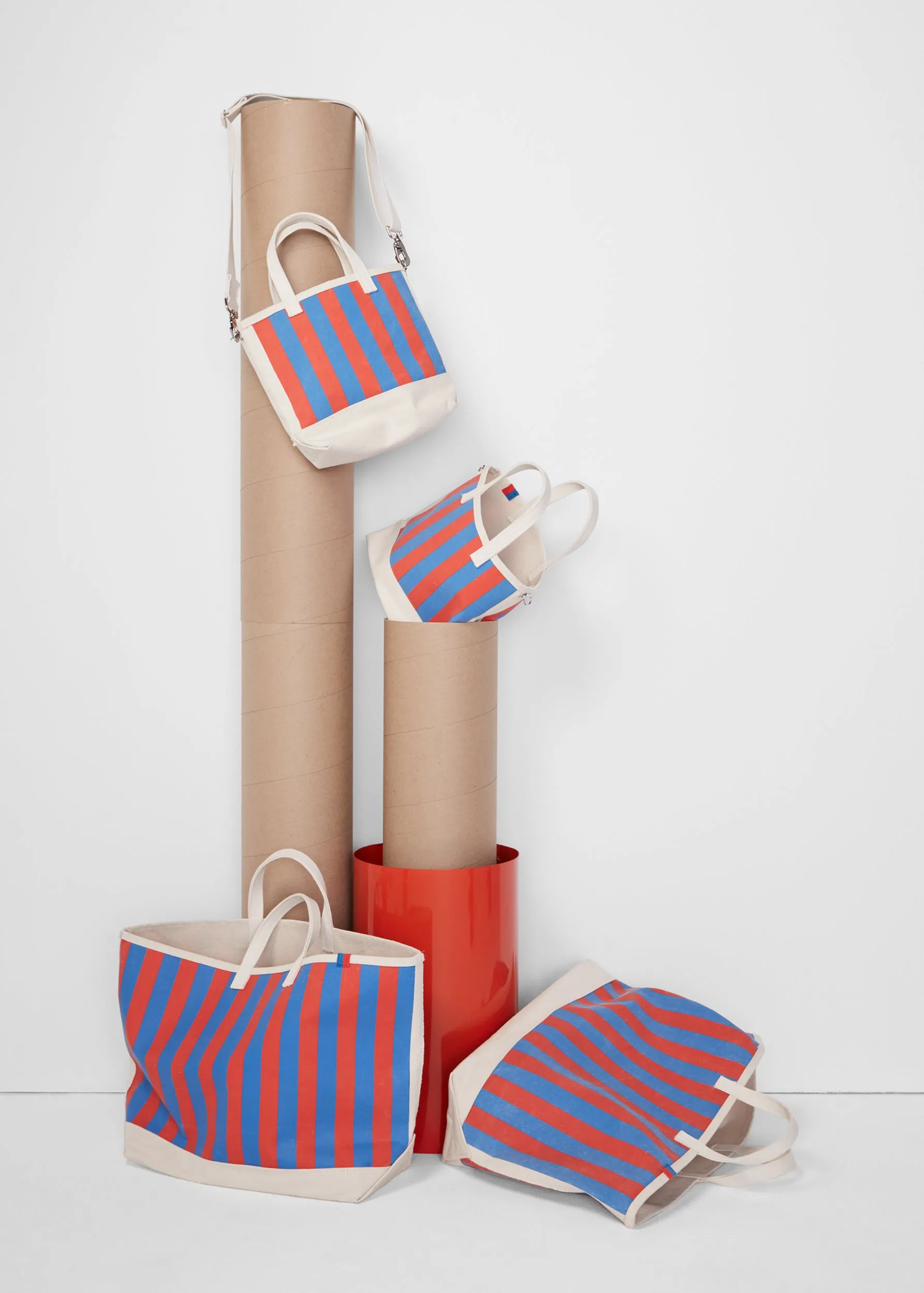 The All Over Striped Bucket - Royal/Poppy