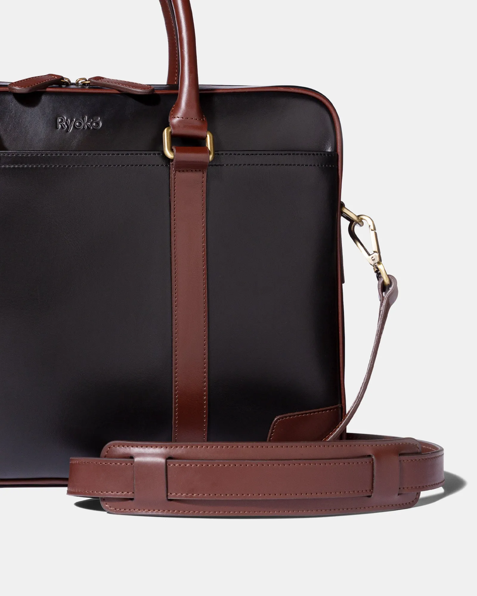 Wellington Work Briefcase | Black & Brown