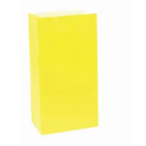 Yellow Sunshine Party Bags 13cm x 25cm - 12 Pkt